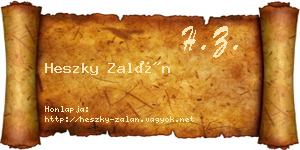Heszky Zalán névjegykártya